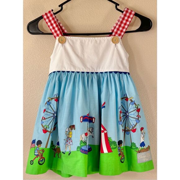 Eleanor Rose Other - Eleanor Rose Carnival Picnic Little Girls Overall Dress Size 7/8